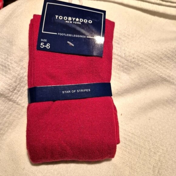 Tooby Doo girls footless sweater tights leggings red NEW - Picture 2 of 5